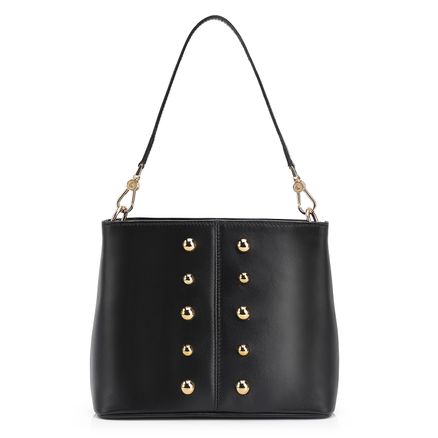 Bolsa De Ombro Bucket - Couro Preto