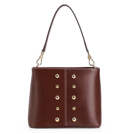 Bolsa De Ombro Bucket - Couro Marrom
