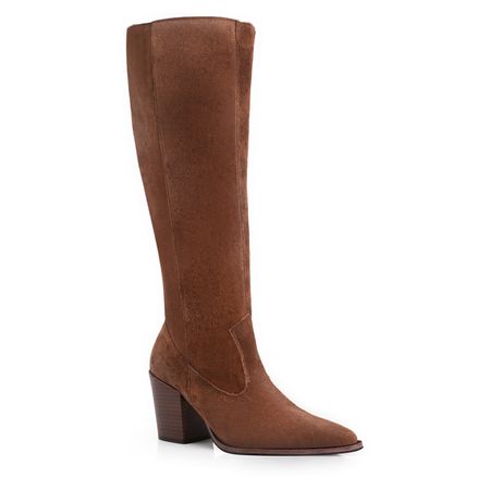 Bota Western - Couro Camurça Marrom