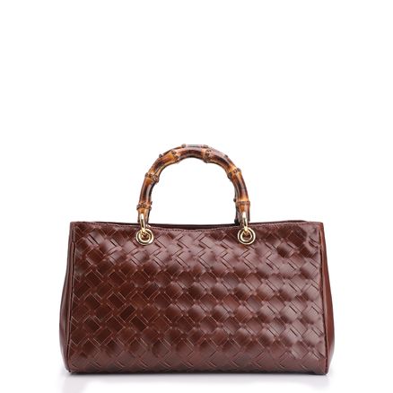 Bolsa Tote Tressê - Couro Marrom