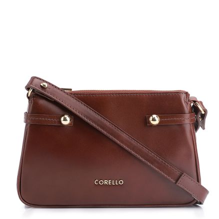 Bolsa Transversal Esfera - Couro Marrom