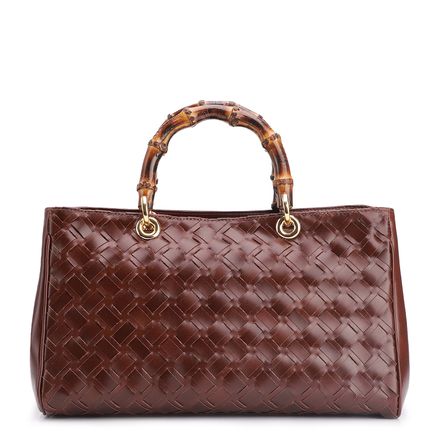 Bolsa Tote Tressê - Couro Marrom