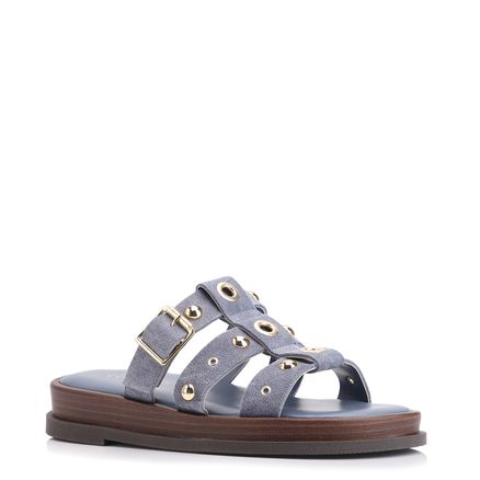 Papete Aplicações - Couro Camurça Azul