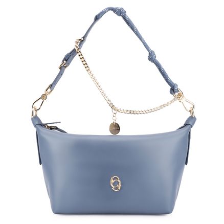 Bolsa Transversal Cordão - Couro Azul