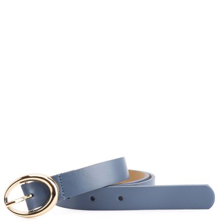 Cinto Fivela Oval - Couro Azul