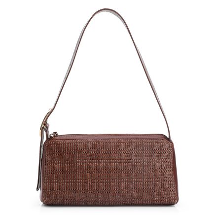 Bolsa De Ombro Tressê - Couro Marrom/Alt Marrom