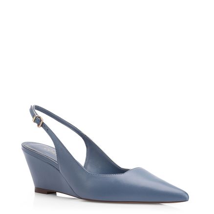 Scarpin Anabela - Couro Azul