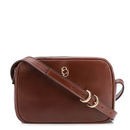Bolsa Transversal - Couro Marrom Escuro