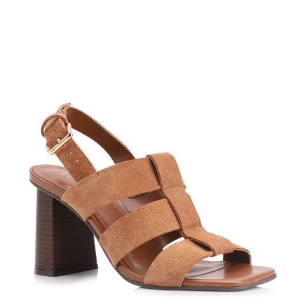 Sandália - Couro Camurça Marrom Claro