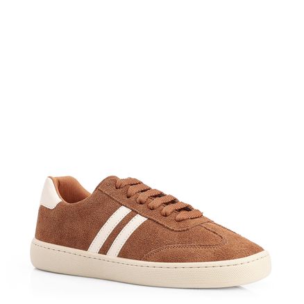 Tênis - Couro Camurça Marrom/Alt Off White