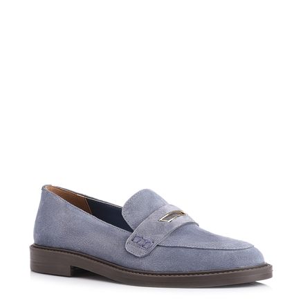 Mocassim - Couro Camurça Azul