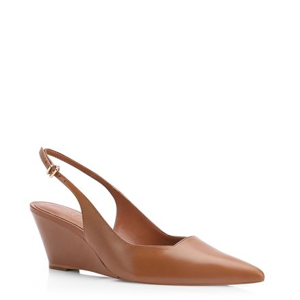 Scarpin Anabela - Couro Marrom