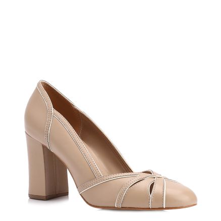 Scarpin - Couro Bege/Alt Off White