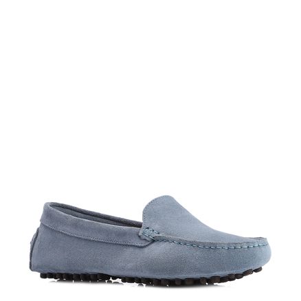 Mocassim - Couro Camurça Azul