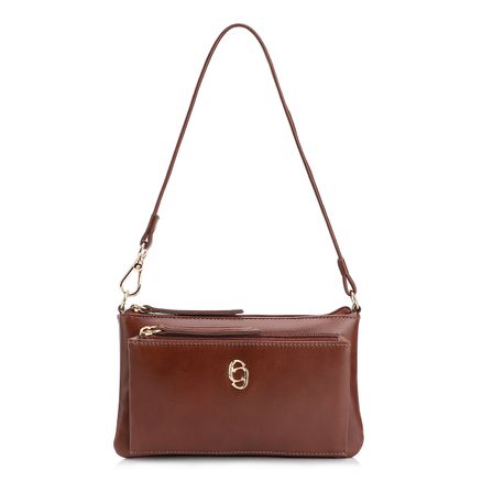 Bolsa De Ombro - Couro Marrom Escuro