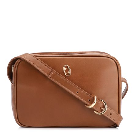 Bolsa Transversal - Couro Marrom Claro