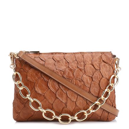 Bolsa Transversal Pirarucu - Marrom Claro
