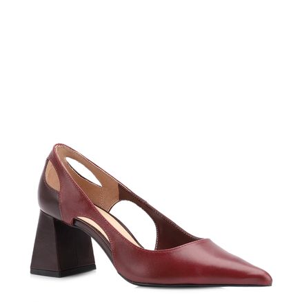 Scarpin - Couro Vinho/Couro Vinho Escuro