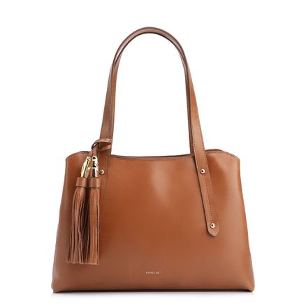 Bolsa Tote - Couro Marrom Claro