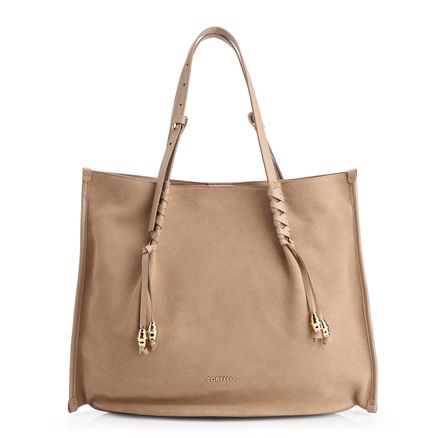 Bolsa Hobo - Couro Camurça/Couro Bege