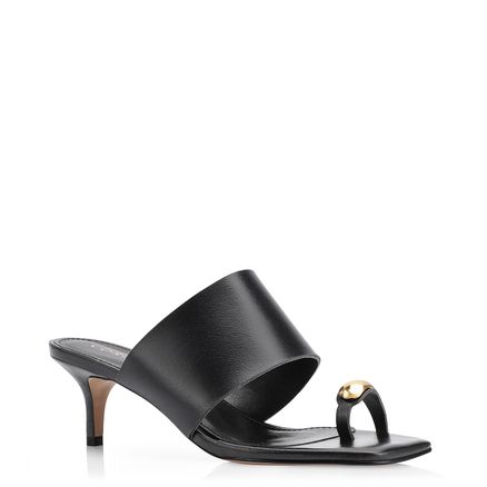 Mule Toe Ring - Couro Preto