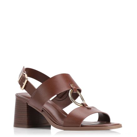 Sandália Argola - Couro Marrom