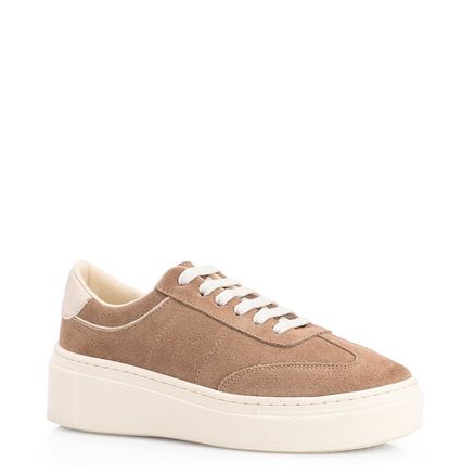 Tênis Flatform - Couro Camurça Bege