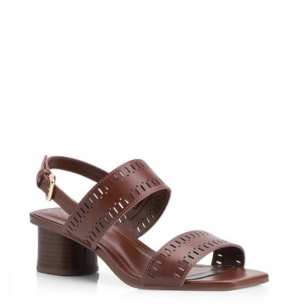 Sandália Laser Cut - Couro Marrom
