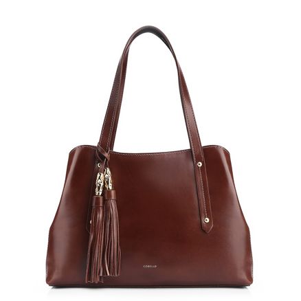 Bolsa Tote - Couro Marrom Escuro
