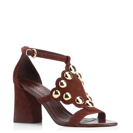 Sandália Esferas - Couro Camurça Marrom