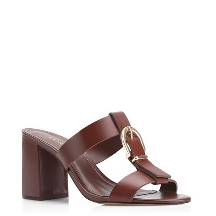 Mule Fivela - Couro Marrom