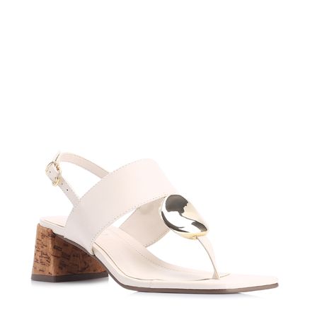 Sandália Cortiça - Couro Off White