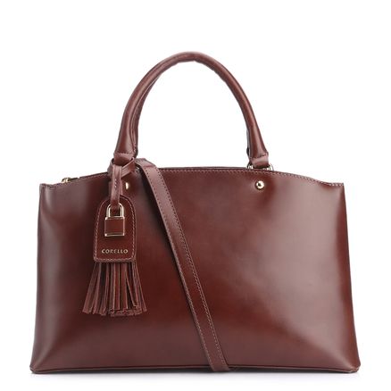 Bolsa Tote Cadeado - Couro Marrom