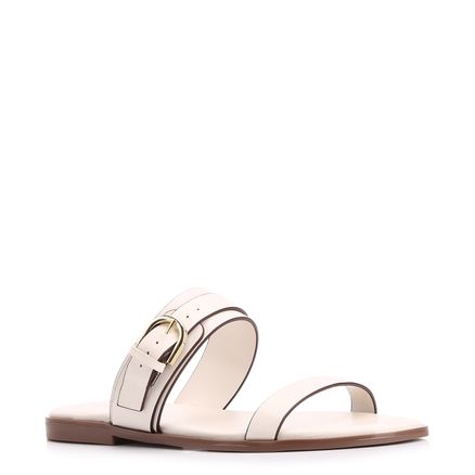 Rasteirinha Fivela - Couro Off White