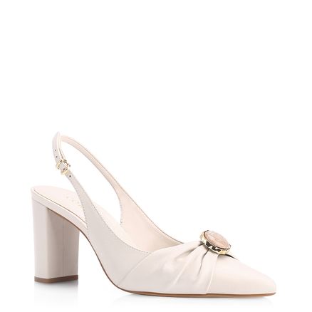 Scarpin Pedras - Couro Off White