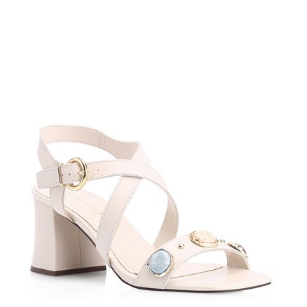 Sandália Pedras - Couro Off White