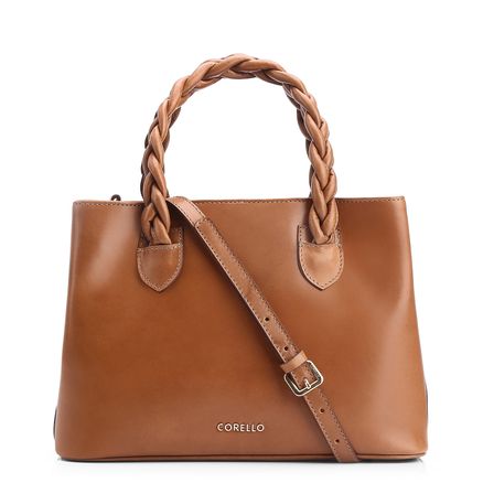 Bolsa Tote Trançada - Couro Marrom Claro