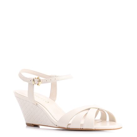 Sandália Anabela - Couro Off White