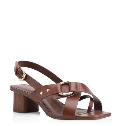 Sandália Argola - Couro Marrom