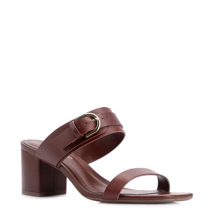 Mule Fivela - Couro Marrom