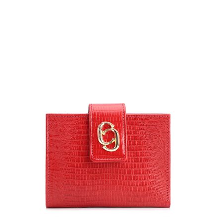 Carteira - Couro Lezard Vermelho