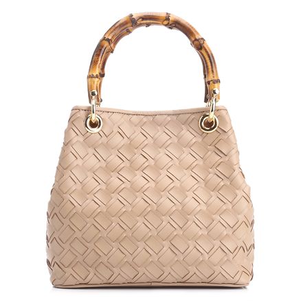 Bolsa Tote Bambu - Tressê Couro Bege