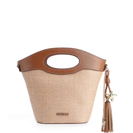 Bolsa De Mão Bucket - Ráfia/Alt Marrom