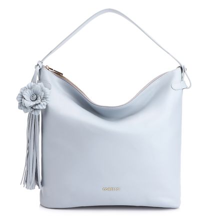 Bolsa Hobo Flor - Couro Azul