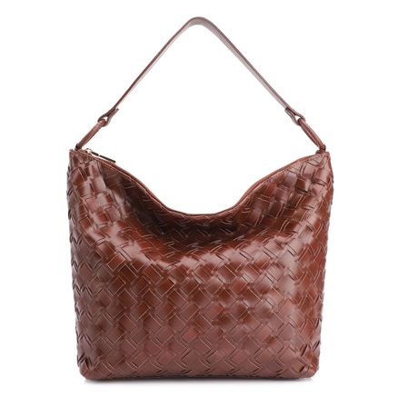 Bolsa Hobo Tressê - Couro Marrom