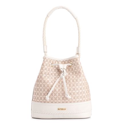 Bolsa De Ombro Bucket - Ráfia Bege