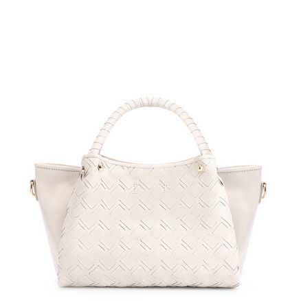 Bolsa Tote Tressê - Couro Off White