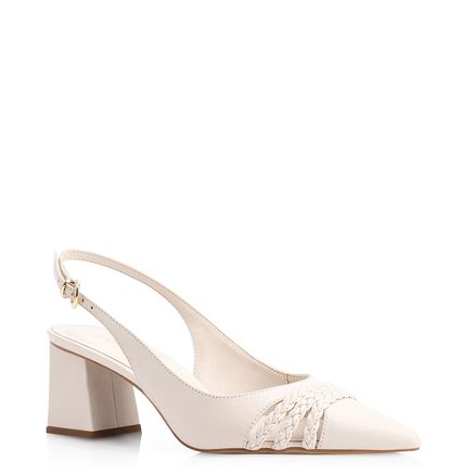 Scarpin Tramado - Couro Off White