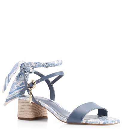 Sandália Lenço - Couro Azul