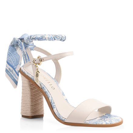 Sandália Lenço - Couro Off White